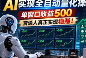 AI实现全自动量化操作,单窗口收益500,普通人真正实现稳賺!【揭秘】