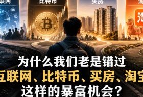 某社群付费文章:为什么我们老是错过互联网、比特币、买房、淘宝这样的暴富机会?