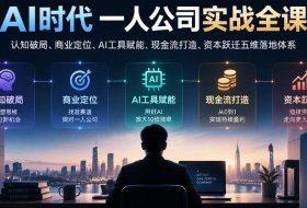 AI时代一人公司实战全课|认知破局、商业定位、AI工具赋能、现金流打造、资本跃迁五维落地体系