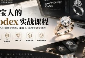 珠宝人的Codex实战课程|JewelryDesign Codex安装入门、AI珠宝设计、爆款二创、多视图生成、电商精修海报全链路教学