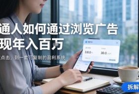 2026最新技术，24小时全自动浏览广告，全网独家项目，单台设备日入200+新手小白可快速上手，支持实地学习实地考察【揭秘】