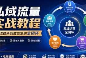 私域流量实战教程，从引流拉新到成交复购全闭环，实体店电商通用