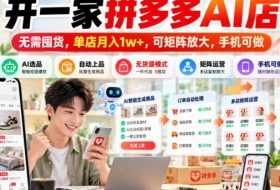 开一家拼多多AI店，无需囤货，单店月入1w+，可矩阵放大，手机可做【揭秘】