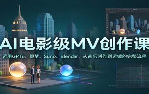 AI电影级MV创作课：运用GPT6、即梦、Suno、Blender，从音乐创作到运镜的完整流程