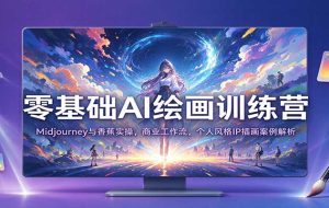 零基础AI绘画训练营:Midjourney与香蕉实操,商业工作流,个人风格IP插画案例解析