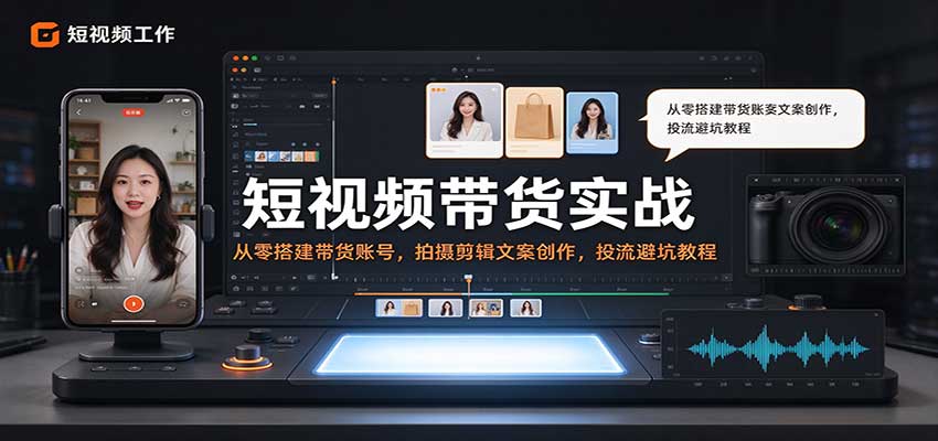 短视频带货实战:从零搭建带货账号,拍摄剪辑文案创作,投流避坑教程 短视频带货实战:从零搭建带货账号,拍摄剪辑文案创作,投流避坑教程