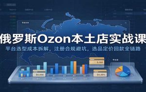 俄罗斯Ozon本土店实战课:平台选型成本拆解,注册合规避坑,选品定价回款全链路
