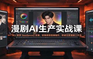 漫剧AI生产实战课:MJ 即梦 Seedance2 实操,剪辑修图音频制作,搭建完整漫剧工作流