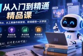 AI从入门到精通精品课，零基础学AI，从工具操作到变现、职场提效一次学完