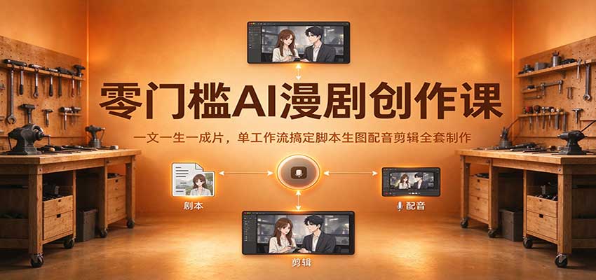 零门槛AI漫剧创作课:一文一生一成片,单工作流搞定脚本生图配音剪辑全套制作 零门槛AI漫剧创作课:一文一生一成片,单工作流搞定脚本生图配音剪辑全套制作