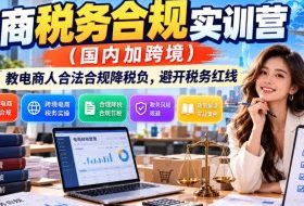 电商税务合规实训营(国内加跨境),教电商人合法合规降税负,避开税务红线