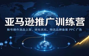 亚马逊推广训练营:账号操作选品上架,转化优化,物流品牌备案PPC广告运营