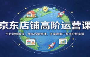 京东店铺高阶运营课:平台规则解读,商品店铺管理,多渠道推广数据分析实操