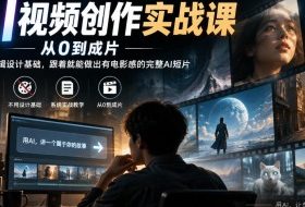 AI视频创作实战课,从0到成片,不用剪辑设计基础,跟着就能做出有电影感的完整AI短片