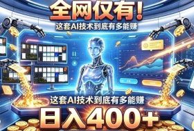 全网仅有!这套AI技术到底有多能賺,日入400+,无需人工干预,实现真正被动变现【揭秘】