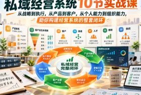 私域经营系统10节实战课,从战略到执行,从产品到客户,从个人能力到组织能力,助你构建经营系统的整套闭环