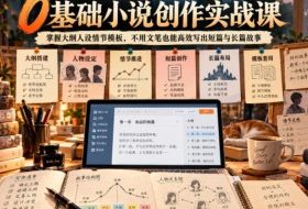 0基础小说创作实战课|掌握大纲人设情节模板,不用文笔也能高效写出短篇与长篇故事