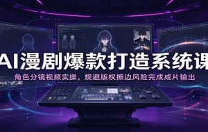 AI漫剧爆款打造系统课：角色分镜视频实操，规避版权擦边风险完成成片输出