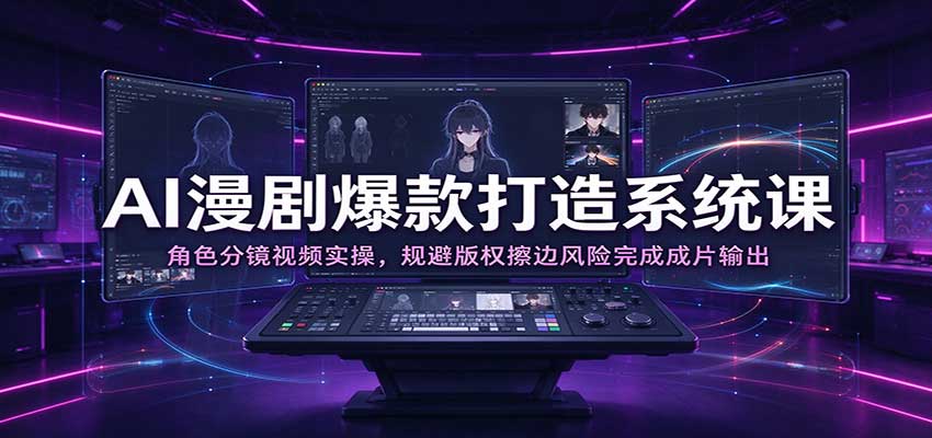 AI漫剧爆款打造系统课:角色分镜视频实操,规避版权擦边风险完成成片输出 AI漫剧爆款打造系统课:角色分镜视频实操,规避版权擦边风险完成成片输出