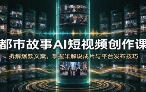 都市故事AI短视频创作课:拆解爆款文案,掌握半解说成片与平台发布技巧