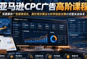 亚马逊CPC广告高阶课程,深度解析广告报表优化、高价竞价算法与科学投放决策的完整实战体系