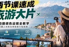 两节课速成旅游大片|拍摄调色运镜全教学,普通人也拍出高级旅行短视频