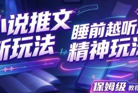 小说推文最新玩法，睡前越听越精神玩法，保姆级教程来了