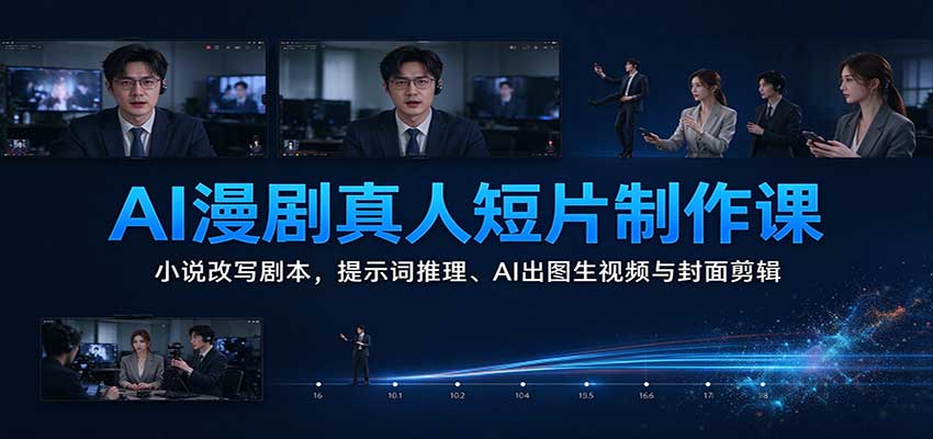 AI漫剧真人短片制作课:小说改写剧本,提示词推理、AI出图生视频与封面剪辑 AI漫剧真人短片制作课:小说改写剧本,提示词推理、AI出图生视频与封面剪辑