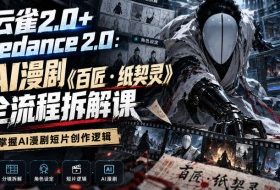 小云雀2.0+Seedance 2.0:爆款AI漫剧《百匠・纸契灵》全流程拆解课,系统掌握AI漫剧短片创作逻辑