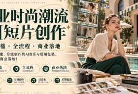 商业时尚潮流AI短片创作｜零门槛・全流程・商业落地，从资产构建、分镜创作到AI音乐与后期包装，直接教你商业落地！