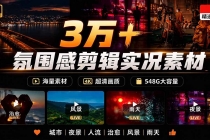 (21009期)氛围感3万+海量高清剪辑实况素材,含雨天、雪天、夜景、街道等经典场景,伤感唯美励志短视频无水印素材