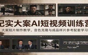 纪实大案AI短视频训练营:大案短片制作教学,音色克隆与成品样片参考配套学习