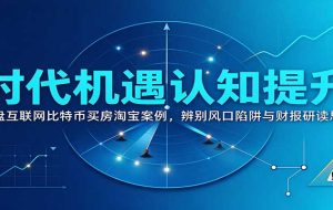 时代机遇认知提升:复盘互联网比特币买房淘宝案例,辨别风口陷阱与财报研读思路
