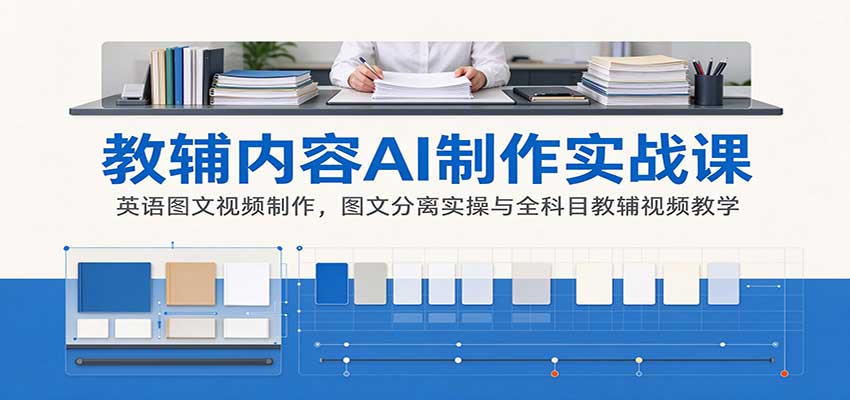 AI制作教辅内容实战课:英语图文视频制作,图文分离实操与全科目教辅视频教学 AI制作教辅内容实战课:英语图文视频制作,图文分离实操与全科目教辅视频教学