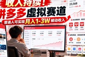 收入持续!拼多多虚拟赛道,普通人可实现月入1-3 W被动收入【揭秘】
