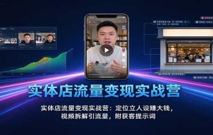 实体店流量变现实战营：定位立人设赚大钱，视频拆解引流量，附获客提示词
