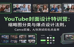 YouTube封面设计特训营:缩略图分类与爆点设计法则,Canva实操,A/B测试优化点击率
