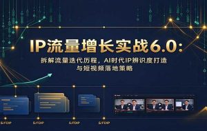 IP流量增长实战6.0:拆解流量迭代历程,AI时代IP辨识度打造与短视频落地策略