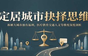 定居城市抉择思维:拆解大城市独有福利,医疗教育交通人文等维度深度剖析