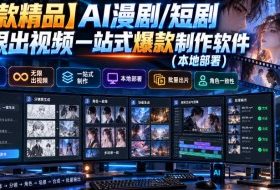 【爆款精品】AI漫剧/短剧无限出视频一站式爆款制作软件(本地部署)