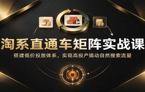 淘系直通车矩阵实战课:搭建低价投放体系,实现高投产撬动自然搜索流量