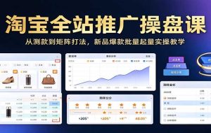 淘宝全站推广操盘课:从测款到矩阵打法,新品爆款批量起量实操教学