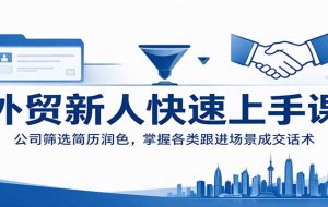 外贸新人快速上手课:公司筛选简历润色,掌握各类跟进场景成交话术