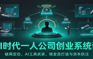 AI时代一人公司创业系统课:破局定位,AI工具武装,现金流打造与资本跃迁