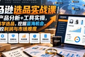 亚马逊选品实战课|多维产品分析+工具实操,数据科学选品,挖掘蓝海机会,精准把控利润与市场难度