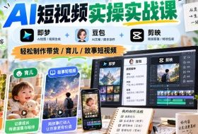 AI短视频实操实战课,即梦+豆包+剪映,轻松制作带货/育儿/故事短视频