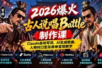 (21059期)2026爆火古人说唱Battle制作课:Claude自动写词、AI生成歌曲、人物对口型及商单变现教学