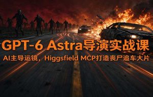 GPT-6 Astra导演实战课:AI主导运镜,Higgsfield MCP打造丧尸追车大片