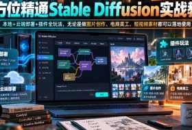 全方位精通Stable Diffusion实战教程|本地+云端部署+插件全玩法,无论是做图片创作、电商美工、短视频素材都可以落地使用