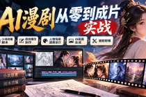 （21069期）AI漫剧从零到成片实战：小说改编剧本、原创模仿创作、人物场景道具设计、AI画面生成与漫剧剪辑